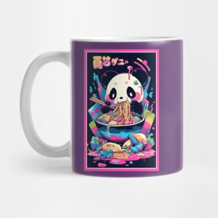 Anime Cute Panda eating Ramen | Cute Anime Panda Kawaii Design Mug